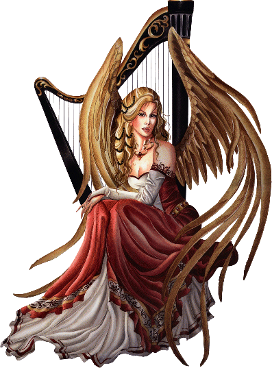 Anioły - Anioł z harfą.gif