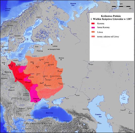 -Historyczne mapy Polski - 1387 - Polska i Litwa.PNG